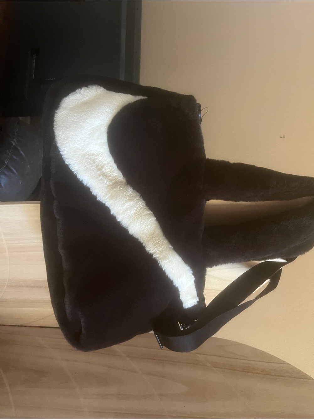 Nike Sportswear Futura Luxe Faux Fur Tote Bag Black Crossbody